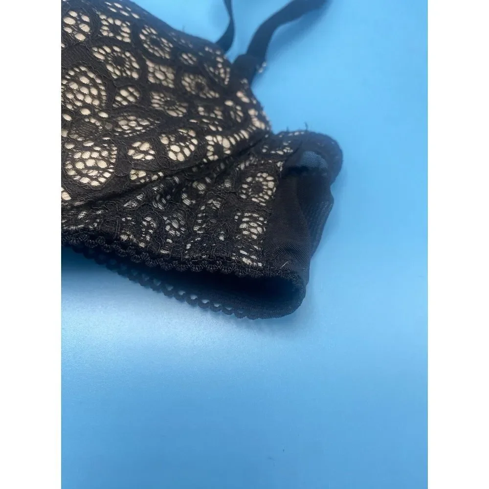 Victoria's Secret Dream Angels Lined Demi Bra Size 32C Black Lace - Picture 5 of 14